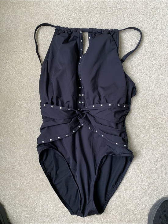 Magicsuit Other - Magicsuit Black Ladies One-Piece Swimsuit with Knot Front and Studs